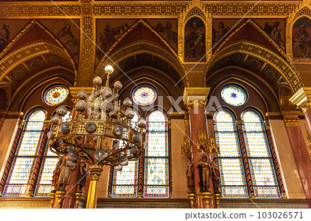 Interior of Hungarian Parliament Building Orszaghaz in Budapest Hungary Interior of Hungarian Parliament Building Orszaghaz in Budapest Hungary 103026571