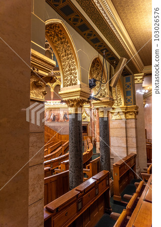 Interior of Hungarian Parliament Building Orszaghaz in Budapest Hungary 103026576
