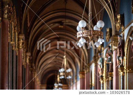 Interior of Hungarian Parliament Building Orszaghaz in Budapest Hungary 103026578