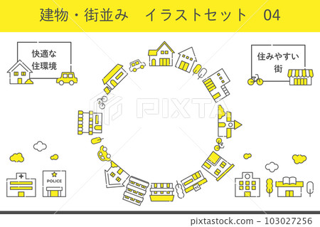 Building/cityscape illustration set 04 circle 103027256