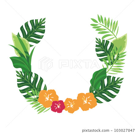 tropical leaves frame 103027847