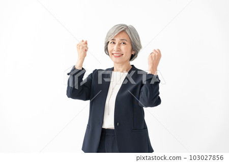Business senior woman guts pose 103027856