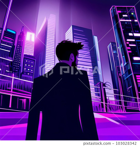 Human working in the future city, Generative AI AI image Human working in the future city, Generative AI AI image 103028342