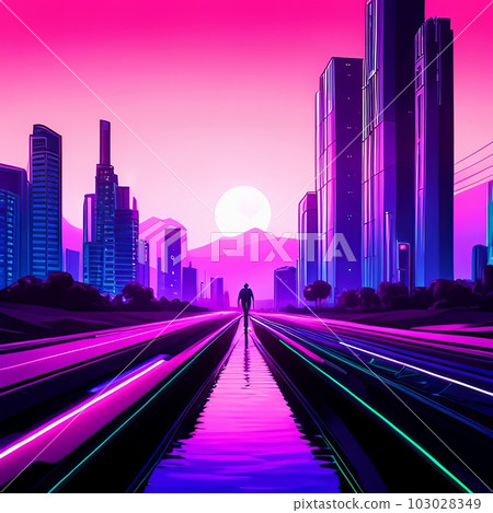 Human working in the future city, Generative AI AI image Human working in the future city, Generative AI AI image 103028349
