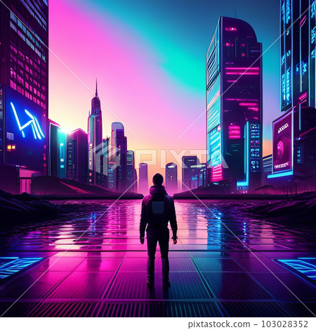Human working in the future city, Generative AI AI image Human working in the future city, Generative AI AI image 103028352