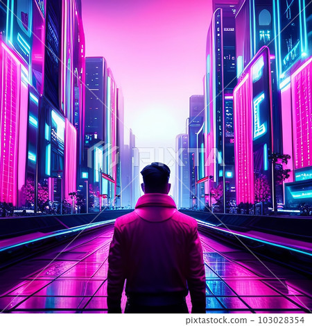 Human working in the future city, Generative AI AI image Human working in the future city, Generative AI AI image 103028354