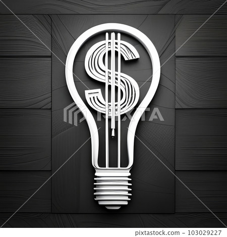 Light bulb and dollar mark, Generative AI AI image 103029227