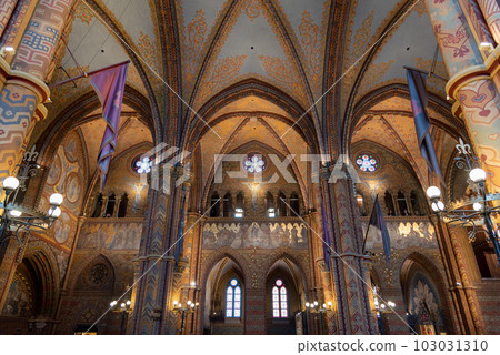 Interior of Matthias church in Buda Castle Budapest, Hungary 103031310
