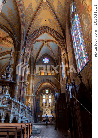 Interior of Matthias church in Buda Castle Budapest, Hungary 103031311