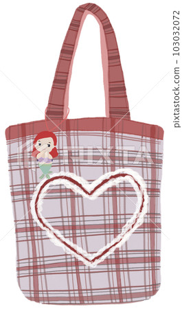 Summer eco friendly cloth bag with mermaid hand drawn illustration  103032072
