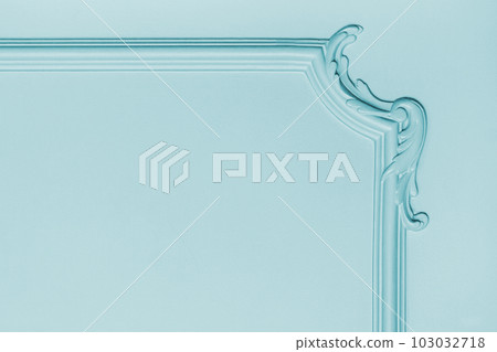 Light blue wall design bas-relief with stucco moulding classic style 103032718