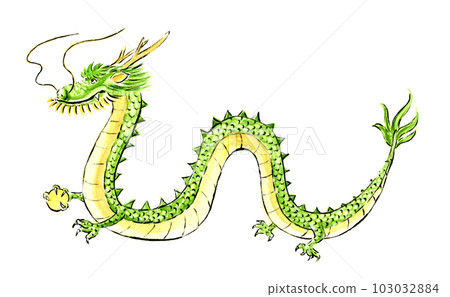 Dragon brush illustration 103032884