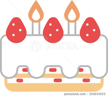 一個可愛的整個蛋糕的插圖,上面有蠟燭和草莓(脆餅) 一個可愛的整個蛋糕的插圖,上面有蠟燭和草莓(脆餅) 103033033