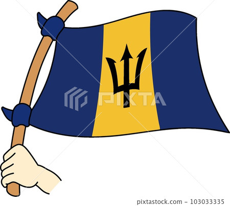 Fluttering national flags of the world ☆Barbados☆ Fluttering national flags of the world ☆Barbados☆ 103033335