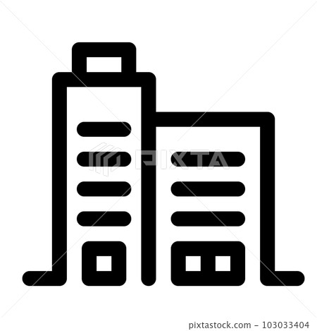 Line style icon representing building, building - Stock Illustration ...