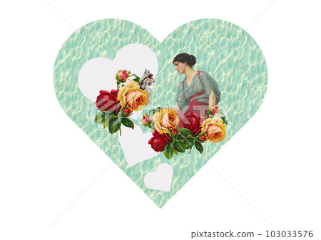 Vintage Heart Package of a Woman Staring at a Fairy Vintage Heart Package of a Woman Staring at a Fairy 103033576