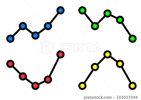 Illustration that aggregates data and displays changes in a line graph Illustration that aggregates data and displays changes in a line graph 103033594