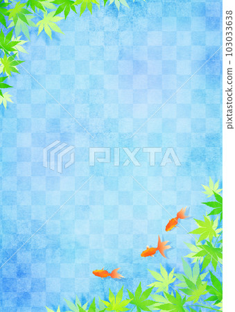 Goldfish and blue maple Japanese style image 103033638