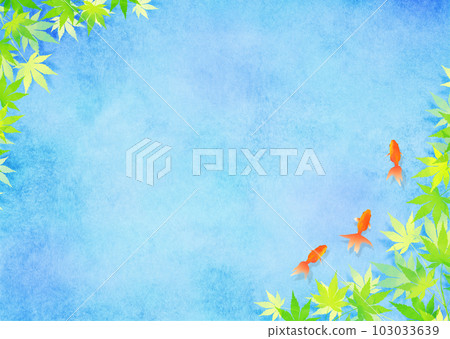Goldfish and blue maple Japanese style image Goldfish and blue maple Japanese style image 103033639