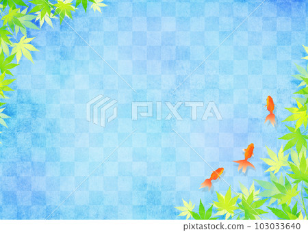 Goldfish and blue maple Japanese style image 103033640
