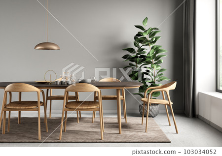 Interior design of modern dining room. 3d rendering 103034052
