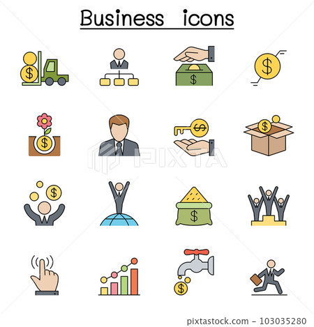 Business color line icon set Business color line icon set 103035280