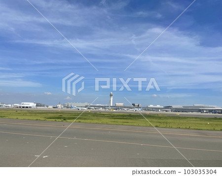 Airport scenery seen from the runway 103035304