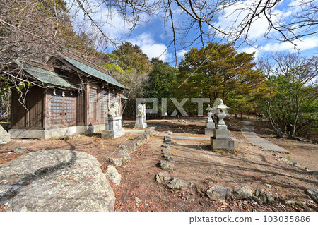 Amagoyama Castle ruins on the summit of Mt. Amago View and ruins Amagoyama Castle ruins on the summit of Mt. Amago View and ruins 103035886