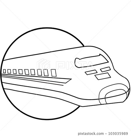 Shinkansen doctor yellow line drawing - Stock