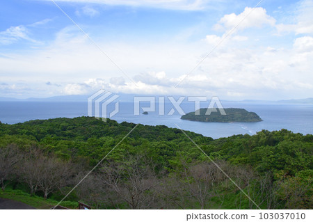 鹿兒島縣指宿市魚見岳及其周邊風景 鹿兒島縣指宿市魚見岳及其周邊風景 103037010