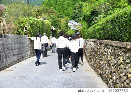 Samurai residence and surrounding scenery in Chiran, Minamikyushu City, Kagoshima Prefecture 103037783