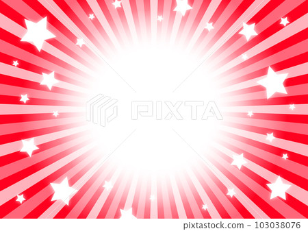 Background image material with red concentration lines and stars scattered Background image material with red concentration lines and stars scattered 103038076