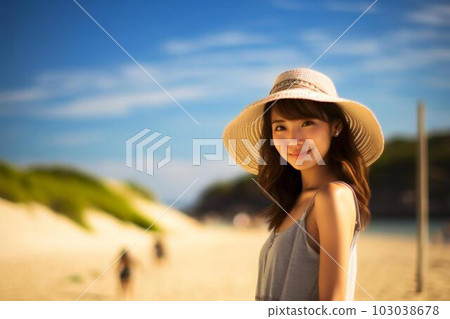 海和女人（AI 圖像） 103038678