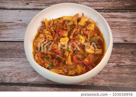 Recipe for octopus Provencal vegetables style 103038956