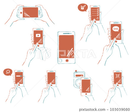 set of hands holding smartphone 103039080