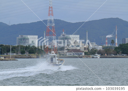 Miike Port, Omuta City, fishing boats returning to port, Miike Port, Omuta City, fishing boats returning to port, 103039195