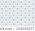 Blue Abstract Mandala or Ikat Wallpaper Pattern Background 103039237
