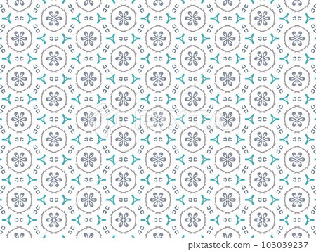 Blue Abstract Mandala or Ikat Wallpaper Pattern Background 103039237