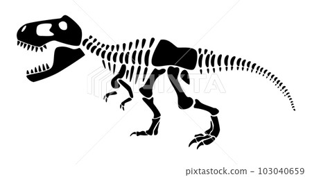 T Rex Skeleton Stock Clipart, Royalty-Free