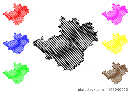 Hof city (Federal Republic of Germany, Urban district Upper Franconia, Free State of Bavaria) map vector illustration, scribble sketch Hof map 103040920