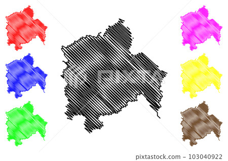 Hameln-Pyrmont district (Federal Republic of Germany, rural district, State of Lower Saxony) map vector illustration, scribble sketch Hameln Pyrmont map Hameln-Pyrmont district (Federal Republic of Germany, rural district, State of Lower Saxony) map vector illustration, scribble sketch Hameln Pyrmont map 103040922