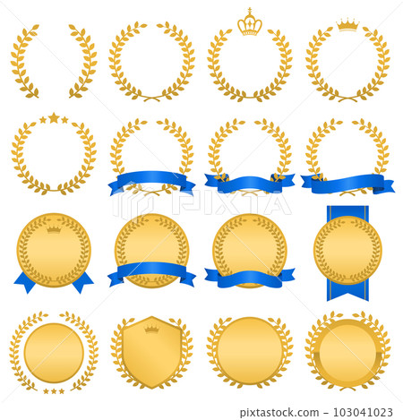 月桂樹和藍絲帶框架 103041023