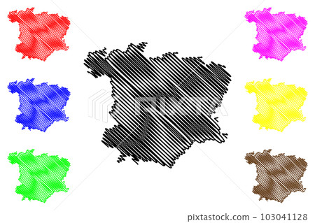 Kempten city (Federal Republic of Germany, Urban district Swabia, Free State of Bavaria) map vector illustration, scribble sketch Kempten map 103041128