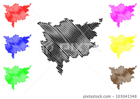 Ludwigsburg district (Federal Republic of Germany, rural district, Baden-Wurttemberg State) map vector illustration, scribble sketch Landkreis Ludwigsburg map 103041348