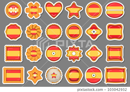 Homemade cookie with flag country Spain in tasty biscuit Homemade cookie with flag country Spain in tasty biscuit 103042932