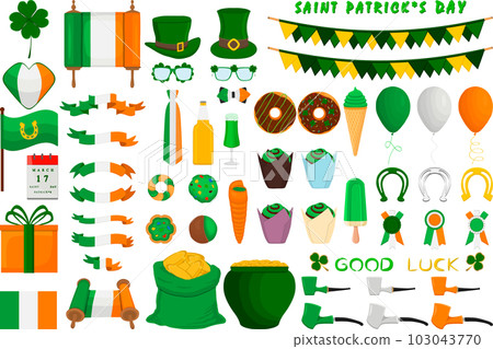 Big set Irish holiday St Patrick day 103043770