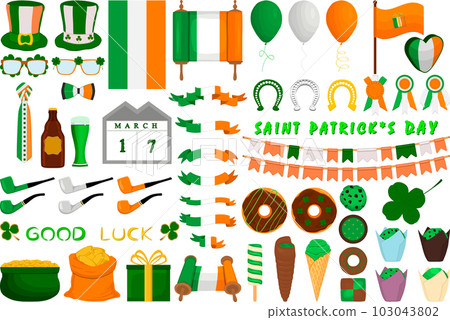 Big set Irish holiday St Patrick day 103043802