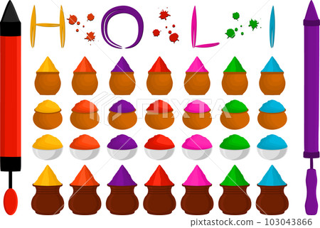 Collection accessory for celebration holiday Holi 103043866