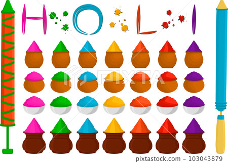 Collection accessory for celebration holiday Holi Collection accessory for celebration holiday Holi 103043879
