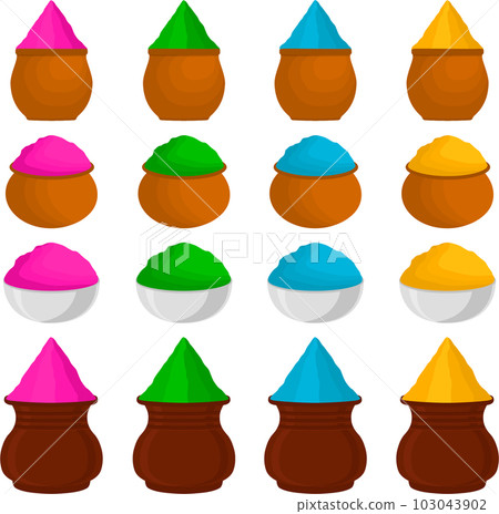 Collection accessory for celebration holiday Holi Collection accessory for celebration holiday Holi 103043902